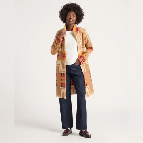 Pendleton Tan Harding Archive Blanket Coat in size Large - Picture 4 of 12